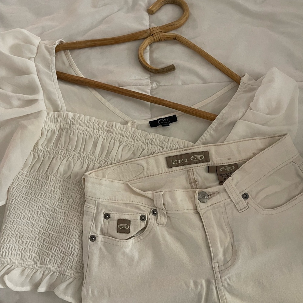 BONGO White low rise wide leg pants